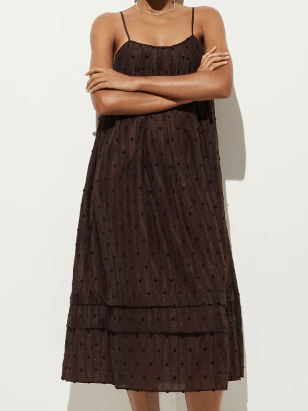 J. Crew Shift midi dress in textured dot